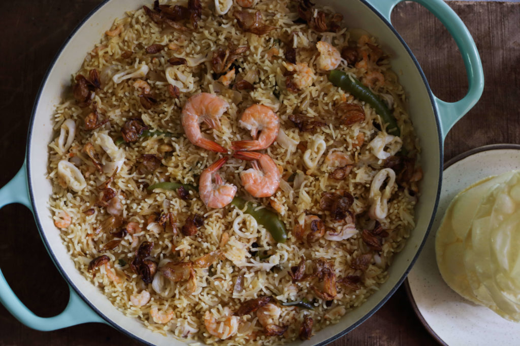 Seafood Coconut Pulao (Pilaf) / www.quichentell.com